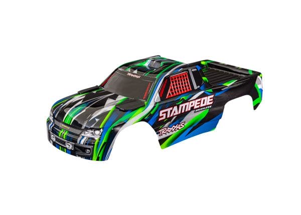 TRA3620A-GRN Traxxas Body, Stampede, green (painted, for clipless mounting)