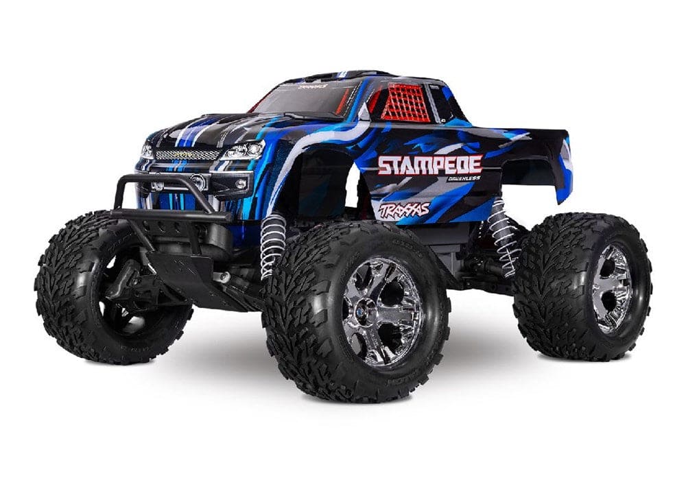 TRA36354-4BLUE Traxxas 1/10 Stampede 2WD BL-2S HD Clipless - Blue **Free battery charger with the purchase of this truck. Please add TRA2827X and TRA2920 to your order  to get it free.** if you order from this promotion it is final sale