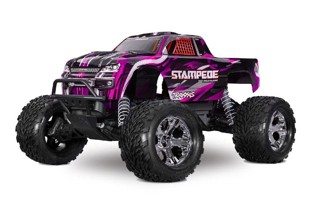 TRA36354-4PINK Traxxas 1/10 Stampede 2WD BL-2S HD Clipless - Pink**Free battery charger with the purchase of this truck. Please add TRA2827X and TRA2920 to your order  to get it free.** if you order from this promotion it is final sale