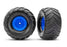 TRA3665-BLUE Traxxas Terra Groove Tires mounted on blue wheels (2)(front)