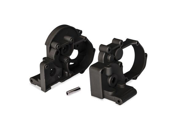 TRA3691-BLK Traxxas Gearbox Halves (L&R) w/Idler Gear Shaft - Black