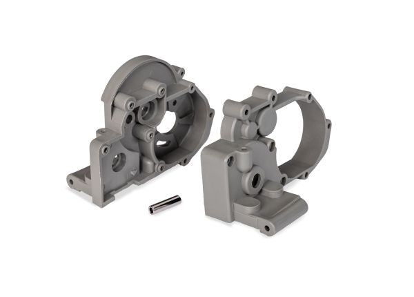 TRA3691-GRAY Traxxas Gearbox Halves (L&R) w/Idler Gear Shaft - Gray
