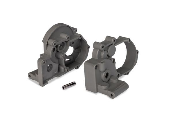 TRA3691-SLGRY Traxxas Gearbox Halves (L&R) w/Idler Gear Shaft - Slate Gray