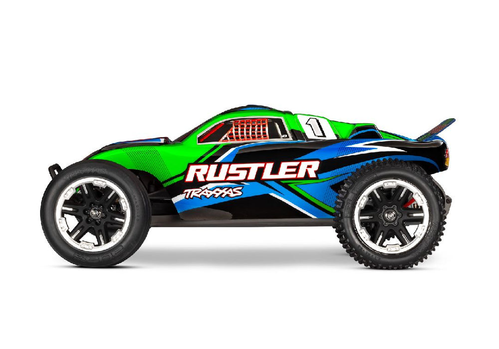 TRA37254-8GREEN Traxxas 1/10 Rustler ExtremeHD 2wd RTR - Green FOR LONG RUN TIME & QUICK CHARGER ORDER TRA2992
