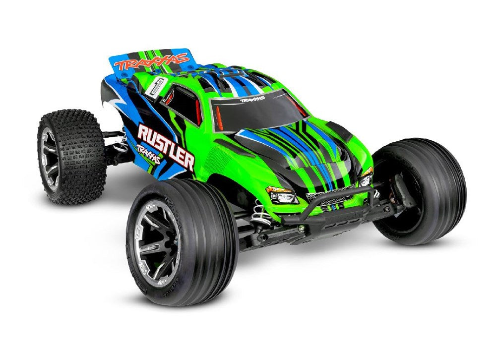 TRA37254-8GREEN Traxxas 1/10 Rustler ExtremeHD 2wd RTR - Green FOR LONG RUN TIME & QUICK CHARGER ORDER TRA2992