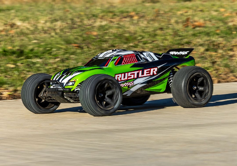 TRA37254-8GREENX Traxxas 1/10 Rustler ExtremeHD 2wd RTR - GreenX FOR LONG RUN TIME & QUICK CHARGER ORDER TRA2992