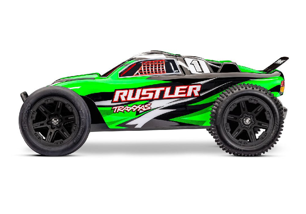 TRA37254-8GREENX Traxxas 1/10 Rustler ExtremeHD 2wd RTR - GreenX FOR LONG RUN TIME & QUICK CHARGER ORDER TRA2992