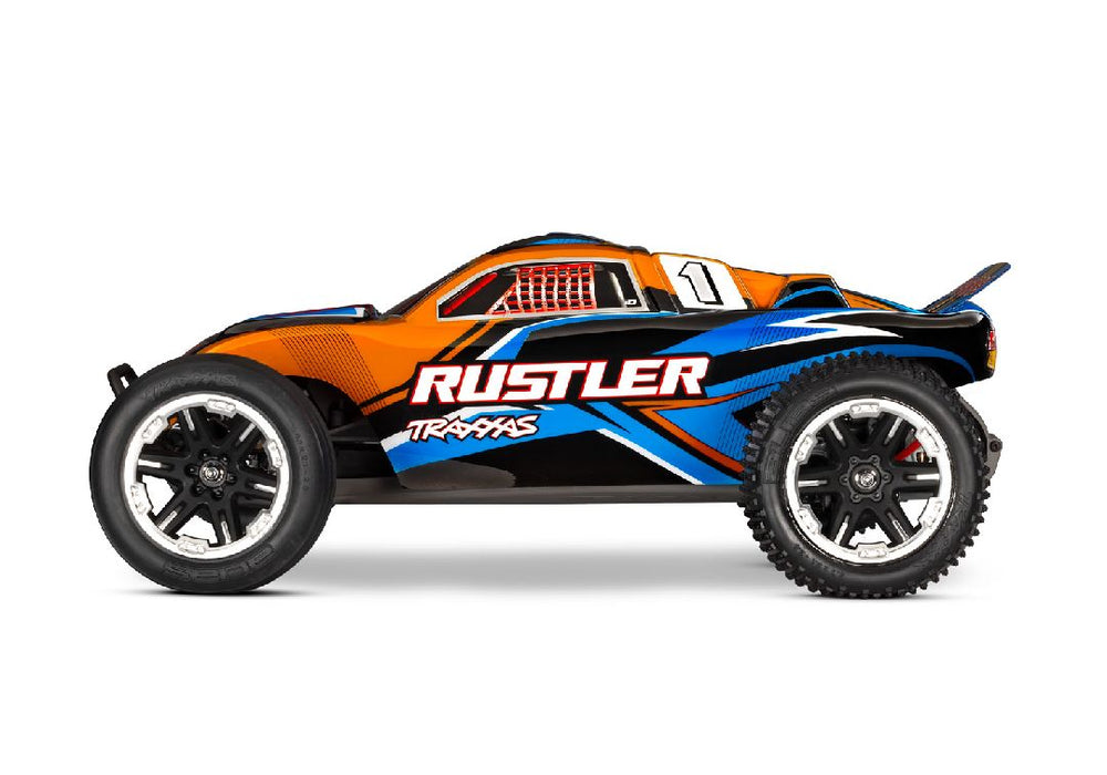 TRA37254-8ORANGE Traxxas 1/10 Rustler ExtremeHD 2wd RTR - Orange FOR LONG RUN TIME & QUICK CHARGER ORDER TRA2992