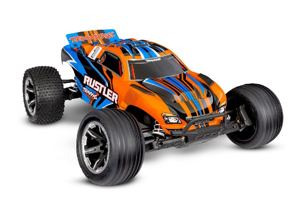 TRA37254-8ORANGE Traxxas 1/10 Rustler ExtremeHD 2wd RTR - Orange FOR LONG RUN TIME & QUICK CHARGER ORDER TRA2992