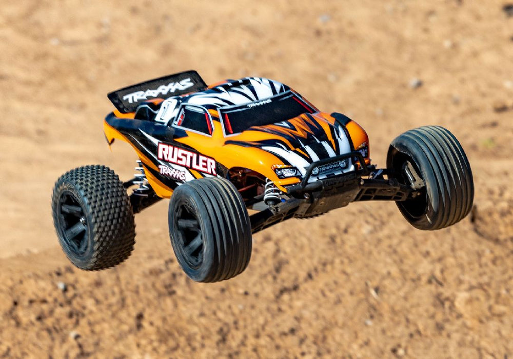 TRA37254-8ORANGEX Traxxas 1/10 Rustler ExtremeHD 2wd RTR - OrangeX FOR LONG RUN TIME & QUICK CHARGER ORDER TRA2992