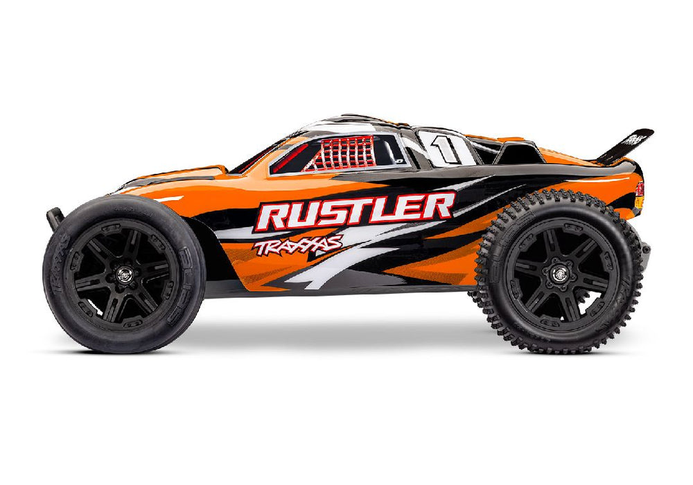 TRA37254-8ORANGEX Traxxas 1/10 Rustler ExtremeHD 2wd RTR - OrangeX FOR LONG RUN TIME & QUICK CHARGER ORDER TRA2992