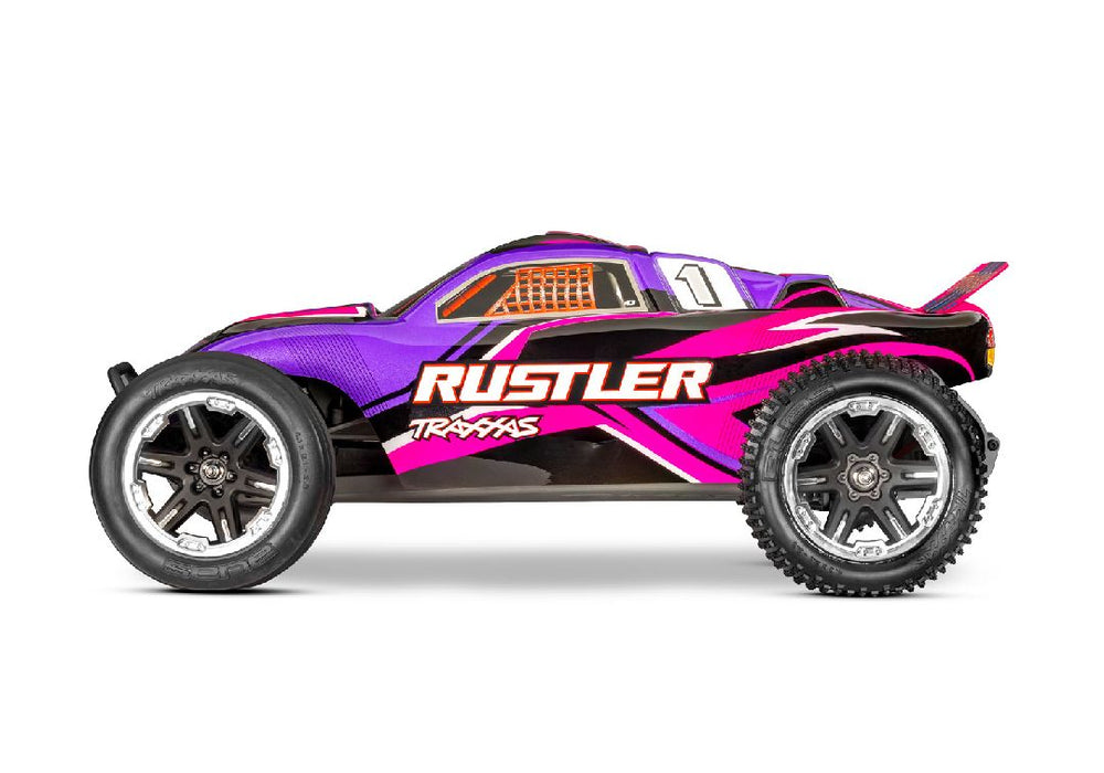 TRA37254-8PINK Traxxas 1/10 Rustler ExtremeHD 2wd RTR - Pink