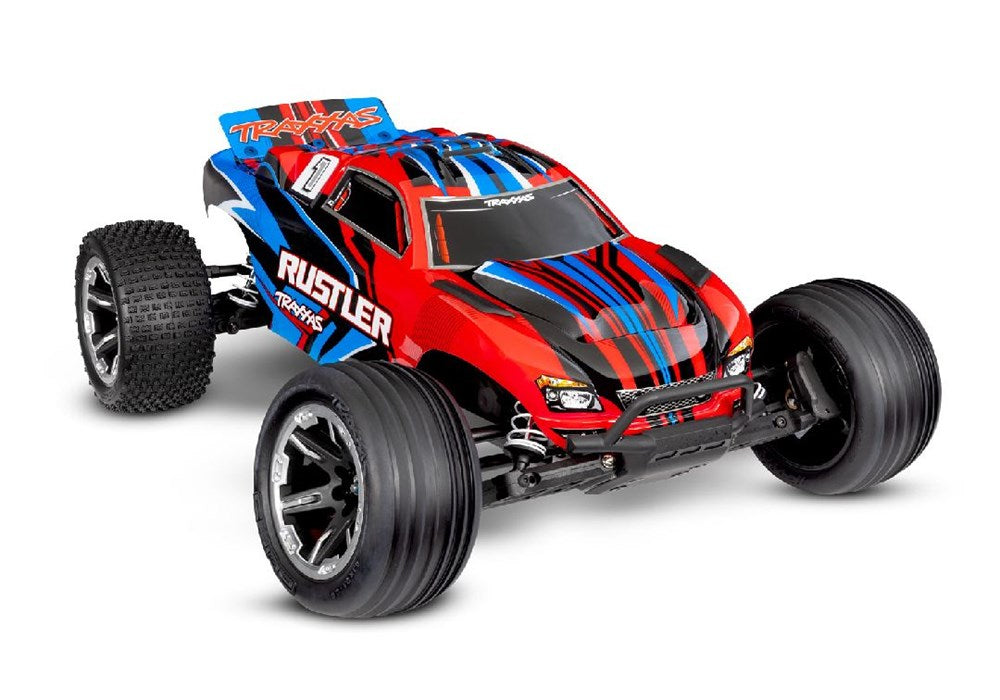 TRA37254-8RED Traxxas 1/10 Rustler ExtremeHD 2wd RTR - Red