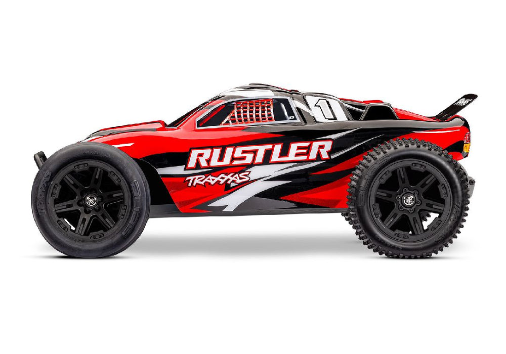 TRA37254-8REDX Traxxas 1/10 Rustler ExtremeHD 2wd RTR - RedX FOR LONG RUN TIME & QUICK CHARGER ORDER TRA2992