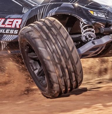 TRA3796-BLK Traxxas 2.8" 2WD front RXT Black Wheels / Alias Tires (2)