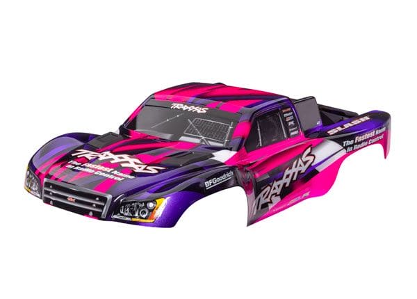 TRA5851-PINK Traxxas Body, Slash 2WD, pink & purple, painted, clipless