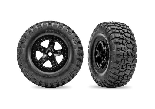 TRA5879-BLK Traxxas SCT Black Wheels & BFGoodrich Tires (2)