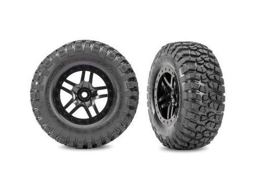 TRA5883-BLK Traxxas SCT Black Split-Spoke & BFG Tires 4WD F/R, 2WD R (2)