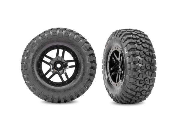 TRA5883-BLK Traxxas SCT Black Split-Spoke & BFG Tires 4WD F/R, 2WD R (2)
