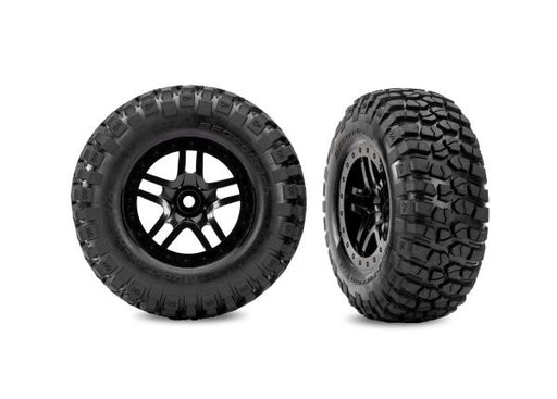 TRA5885-BLK Traxxas SCT Black Split-Spoke Wheels & BFG Tires 2WD F (2)