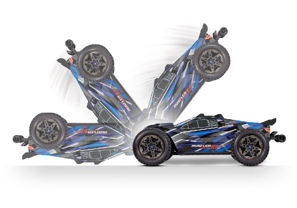 TRA67097-4 Traxxas Rustler 4X4 Ultimate - Blue **Requires to run please purchase Part number￼￼ TRA2994