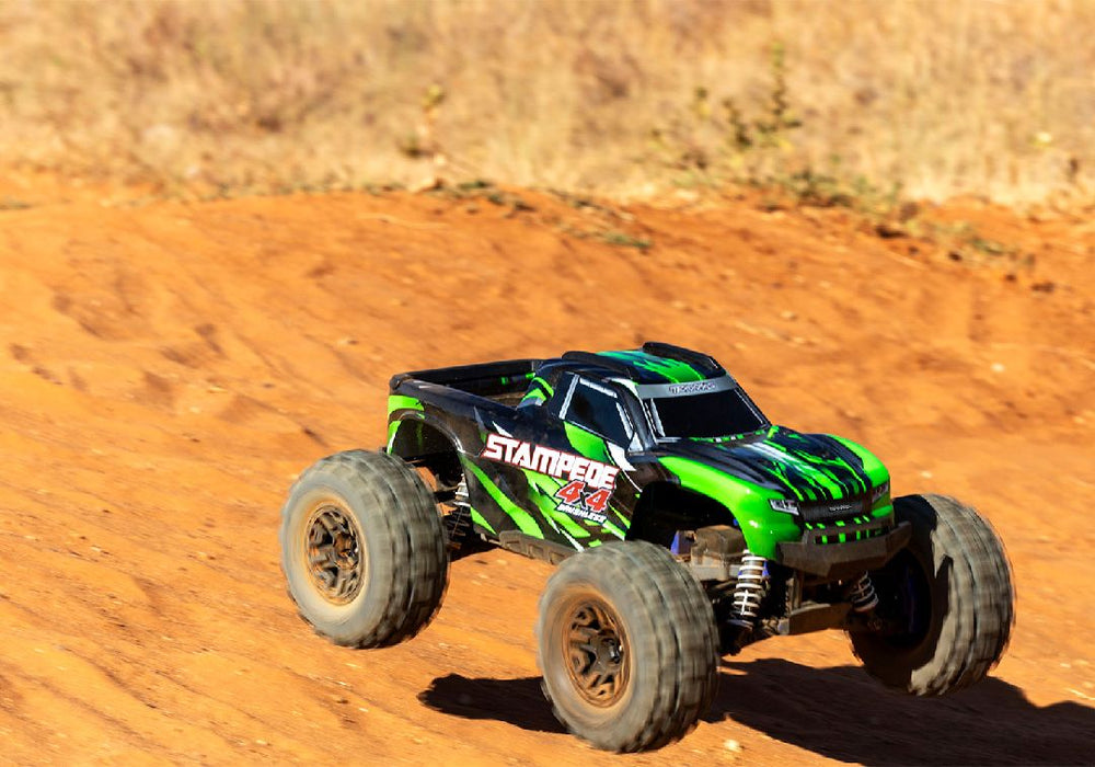 TRA67154-4GREEN Traxxas Stampede 1/10 4X4 Brushless Monster Truck RTR - Green**Free battery charger with the purchase of this truck. Please add TRA2827X and TRA2920 to your order  to get it free.** if you order from this promotion it is final sale