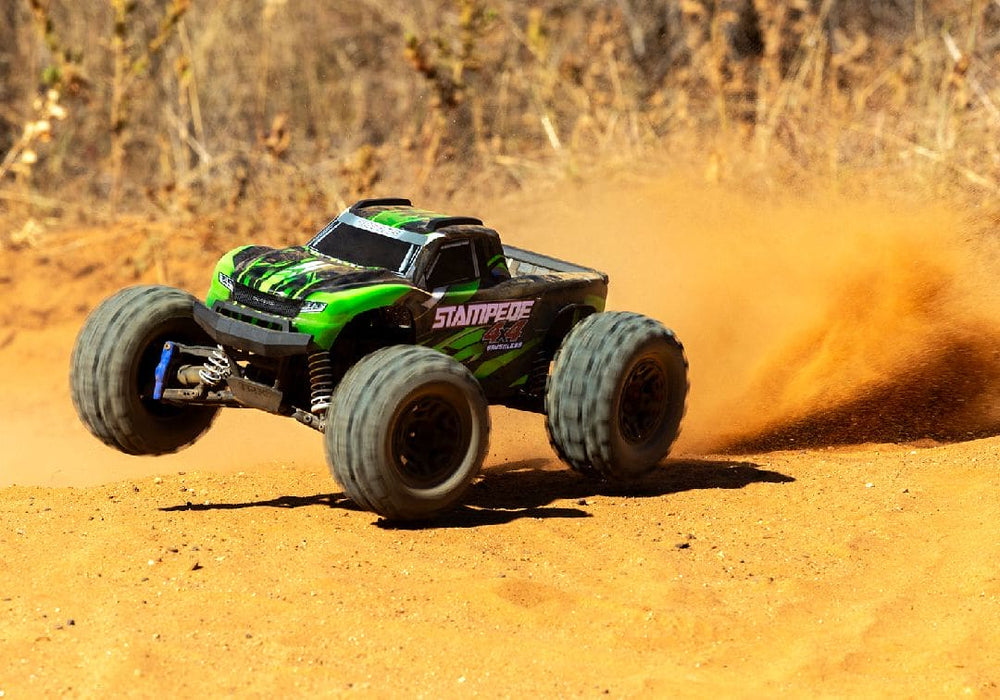 TRA67154-4GREEN Traxxas Stampede 1/10 4X4 Brushless Monster Truck RTR - Green**Free battery charger with the purchase of this truck. Please add TRA2827X and TRA2920 to your order  to get it free.** if you order from this promotion it is final sale