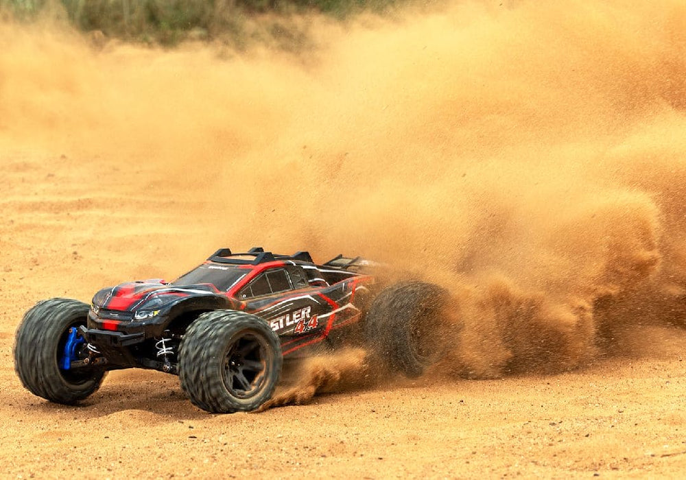 TRA67164-4RED Traxxas Rustler 1/10 4X4 Brushless Stadium Truck RTR - Red **Free battery charger with the purchase of this truck. Please add TRA2827X and TRA2920 to your order  to get it free.** if you order from this promotion it is final sale