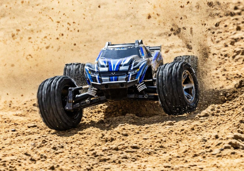 TRA67376-4BLUE Traxxas Rustler VXL Brushless 4X4 1/10 Stadium Truck - Blue **SOLD SEPARATELY AND REQUIRED ORDER PART # TRA2970-3S**