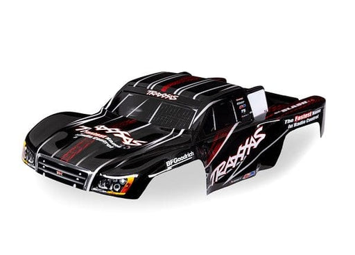 TRA7027-BLK Traxxas Body, 1/16 Slash 4X4, black (painted, decals applied)