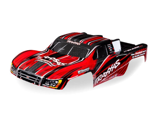 TRA7027-RED Traxxas Body, 1/16 Slash 4X4, red (painted, decals applied)