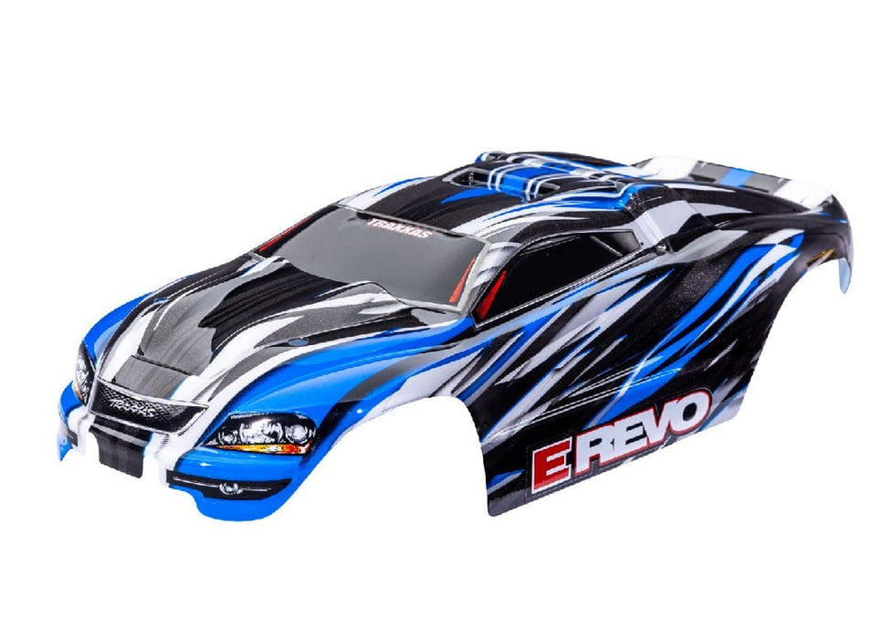 TRA7115-RBLU Traxxas Body, 1/16 E-Revo, red & blue (painted, decals applied)