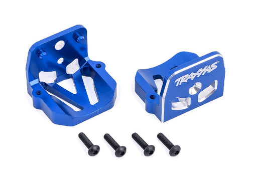 TRA7760-BLUE Traxxas Motor Mounts 6061-T6 Aluminum (Blue) (Front & Rear)