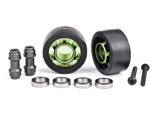 TRA7775G Traxxas Wheels, Wheelie Bar, 6061-T6 Aluminum (Green) (2)