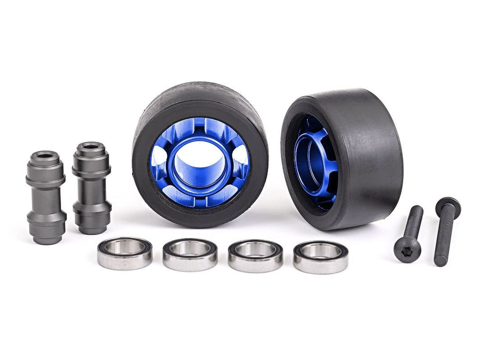 TRA7775X Traxxas Wheels, Wheelie Bar, 6061-T6 Aluminum (Blue) (2)