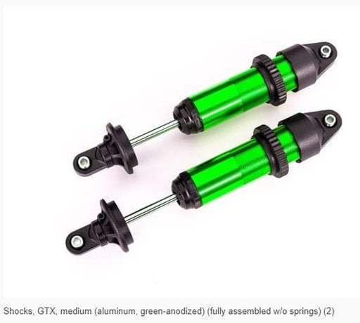 TRA7861G Traxxas Shocks, GTX, Medium (Aluminum, Green-Anodized) (2)