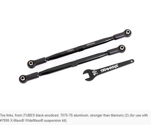 TRA7897A Toe links, front (TUBES black-anodized, 6061-T6 aluminum) (2) (for use with #7895 X-Maxx® WideMaxx® suspension kit)