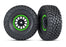 TRA8474-GRN Traxxas Tires & wheels, Method 101 black w/green Baja KR3 (2)