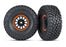 TRA8474-ORNG Traxxas Tires & wheels, Method 101 black w/orange Baja KR3 (2)