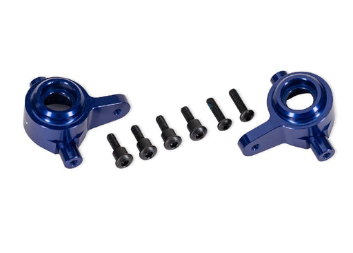 TRA9064-BLUE Traxxas Steering blocks, 6061-T6 aluminum (blue), left & right