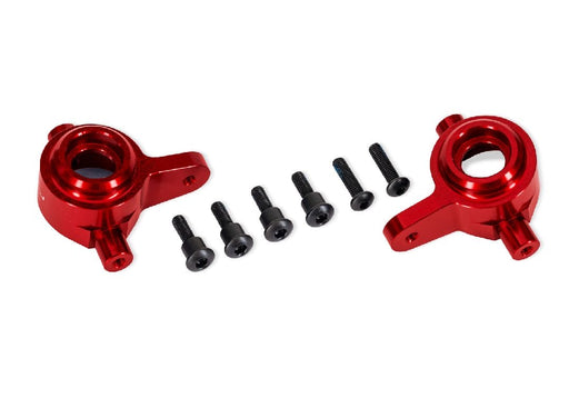 TRA9064-RED Traxxas Steering blocks, 6061-T6 aluminum (red), left & right