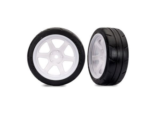 TRA9377-WHT Traxxas 1.9" Front 6-Spoke Wheels & Response Tires - White (2)
