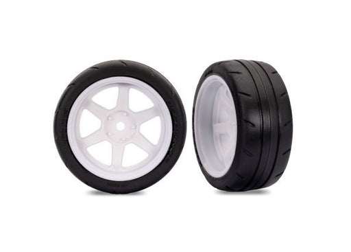 TRA9378-WHT Traxxas 1.9" Rear 6-Spoke Wheels & Response Tires - White (2)
