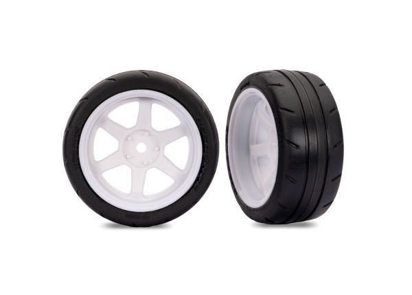 TRA9378-WHT Traxxas 1.9" Rear 6-Spoke Wheels & Response Tires - White (2)