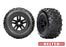 TRA9573 Traxxas Premount 3.8" Black Wheels & Sledgehammer Belted