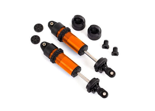 TRA9660-ORNG Traxxas Shocks, GT-Maxx, alum, assembled w/o springs (2)(Orng)