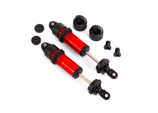 TRA9660-RED Traxxas Shocks, GT-Maxx, alum, assembled w/o springs (2)(Red)