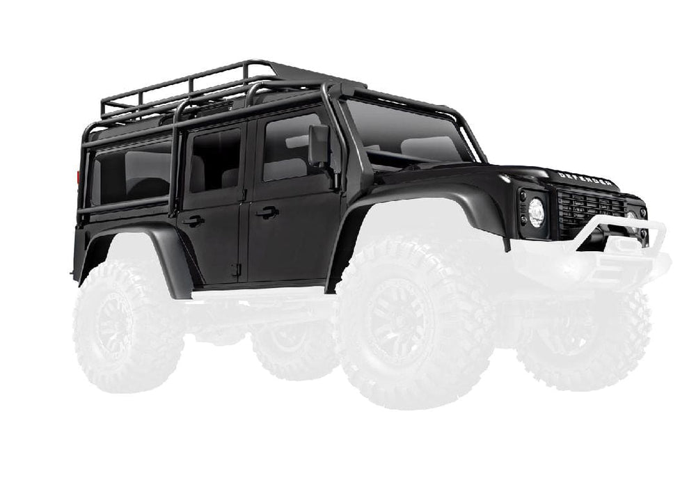 TRA9712-BLACK Traxxas Body, Land Rover® Defender®, complete - black