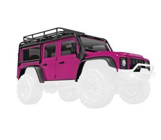 TRA9712-PINK Traxxas Body, Land Rover Defender, complete - pink