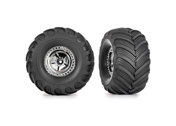 TRA9867 Traxxas Tires & wheels (chrome 1.2